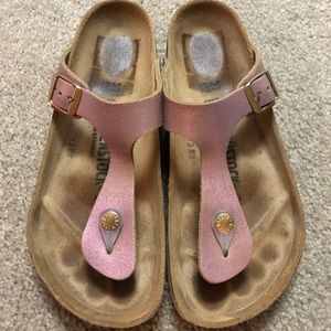 Birkenstock Gizeh Washed Metallic Pink 37